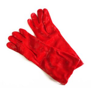 Guante PVC Rojo Entelado Completo 40 cm